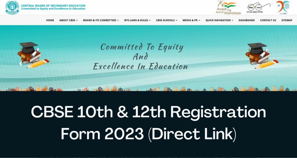 CBSE Board Registration Form 2023 - Direct Link Class 10th & 12th Apply Online @www.cbse.gov.in