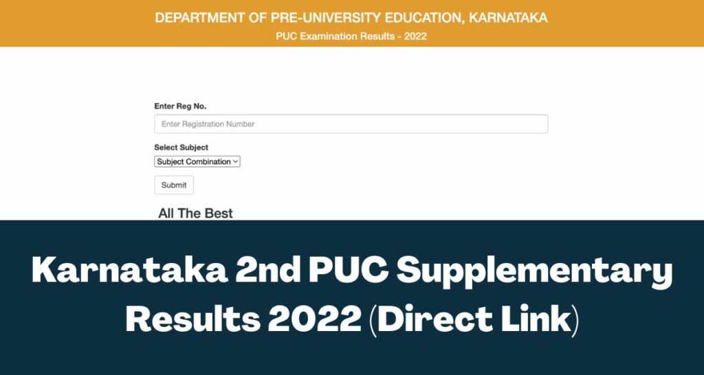 Karnataka 2nd PUC Supplementary Result 2022 - Direct Link 12th Supply Results @karresults.nic.in