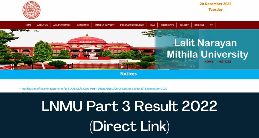 LNMU Part 3 Result 2022 - Direct Link BA B.Sc B.Com Results @ lnmu.ac.in