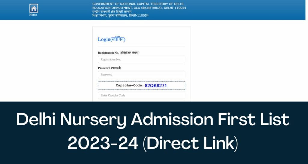 Delhi Nursery Admission First List 2023 - Direct Link EWS Lottery Draw @ edudel.nic.in