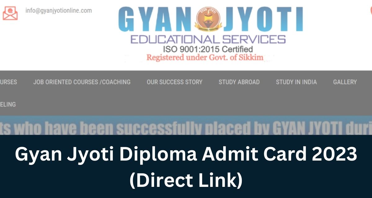 Gyan Jyoti Diploma Admit Card 2023 - Direct Link SBTE Jharkhand Polytechnic Hall Ticket @ jutgyanjyoti.nic.in