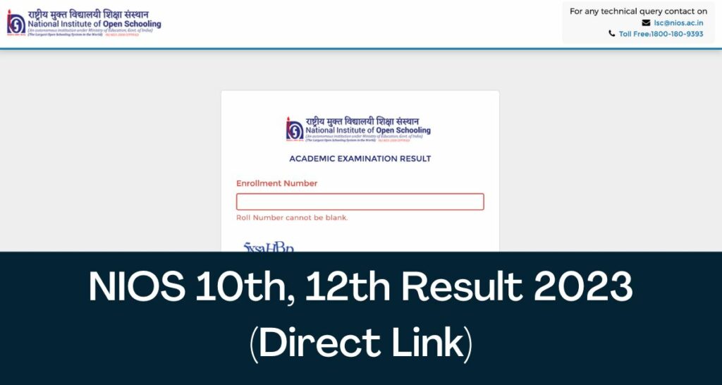 NIOS 10th, 12th Result 2023 - Direct Link October Exam Results @ nios.ac.in
