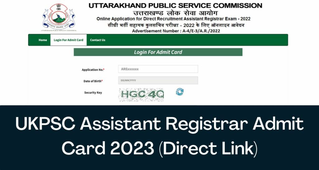 UKPSC Assistant Registrar Admit Card 2023 - Direct Link Hall Ticket @ ukpsc.net.in