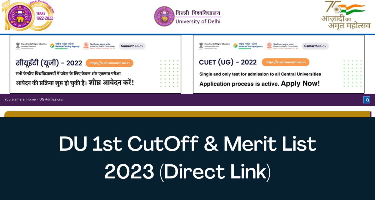 DU 1st CutOff Merit List 2023 - Direct Link CSAS Seat Allotment @admission.uod.ac.in