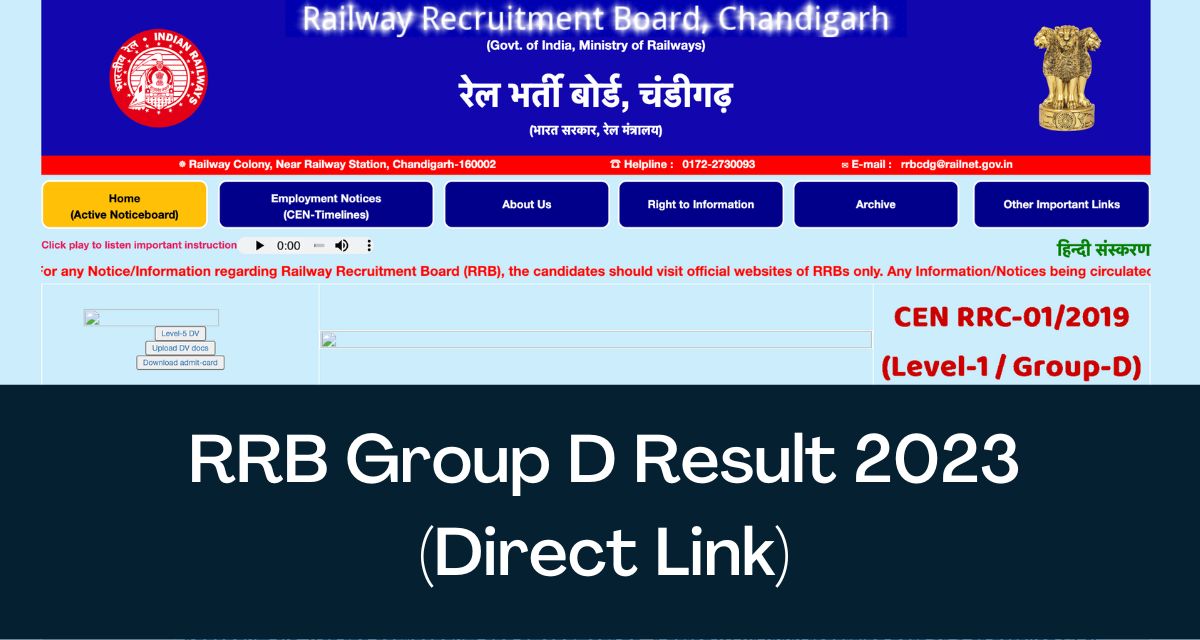 RRB Group D Result 2023 - Direct Link CutOff Marks & Merit List @www.rrbcdg.gov.in