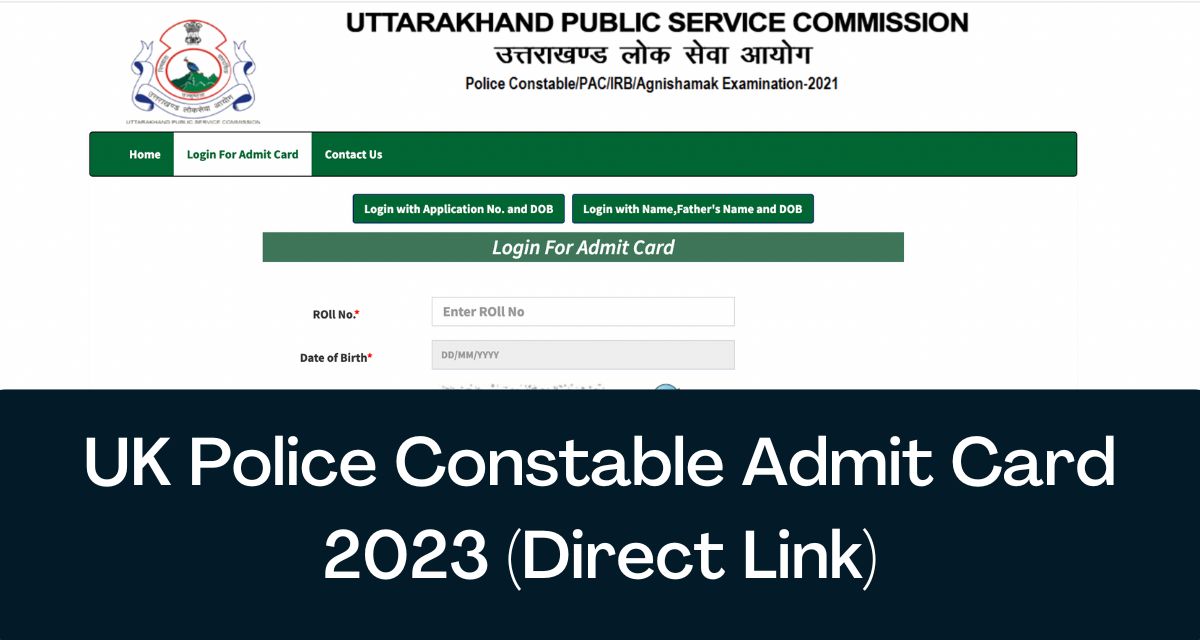 UK Police Constable Admit Card 2023 - Direct Link Hall Ticket @ psc.uk.gov.in