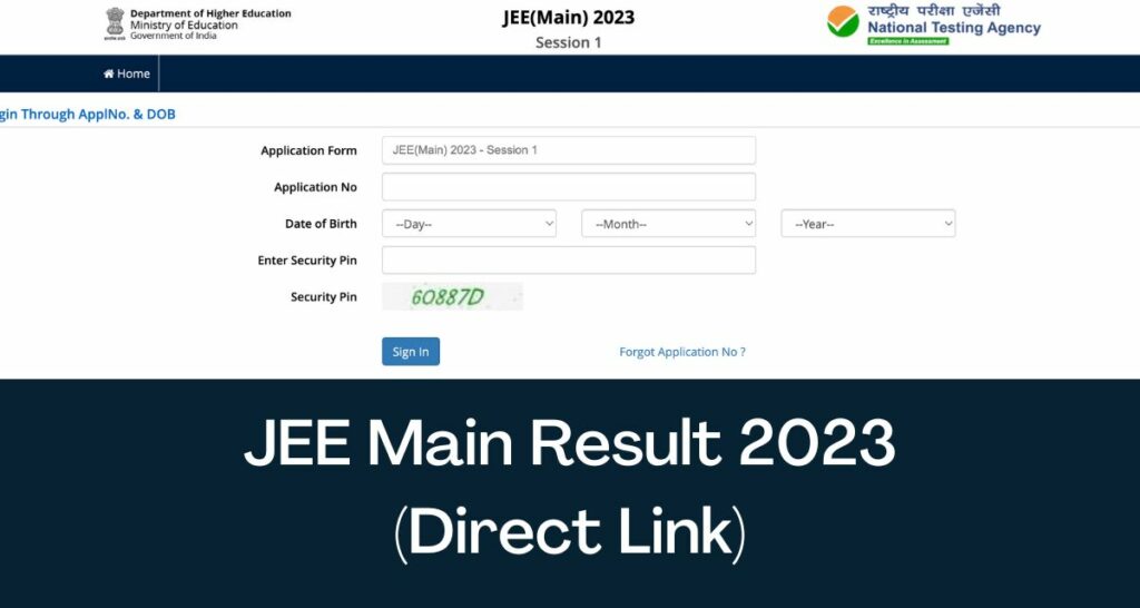 JEE Main Result 2023 - Direct Link CBT Scorecard @ jeemain.nta.nic.in
