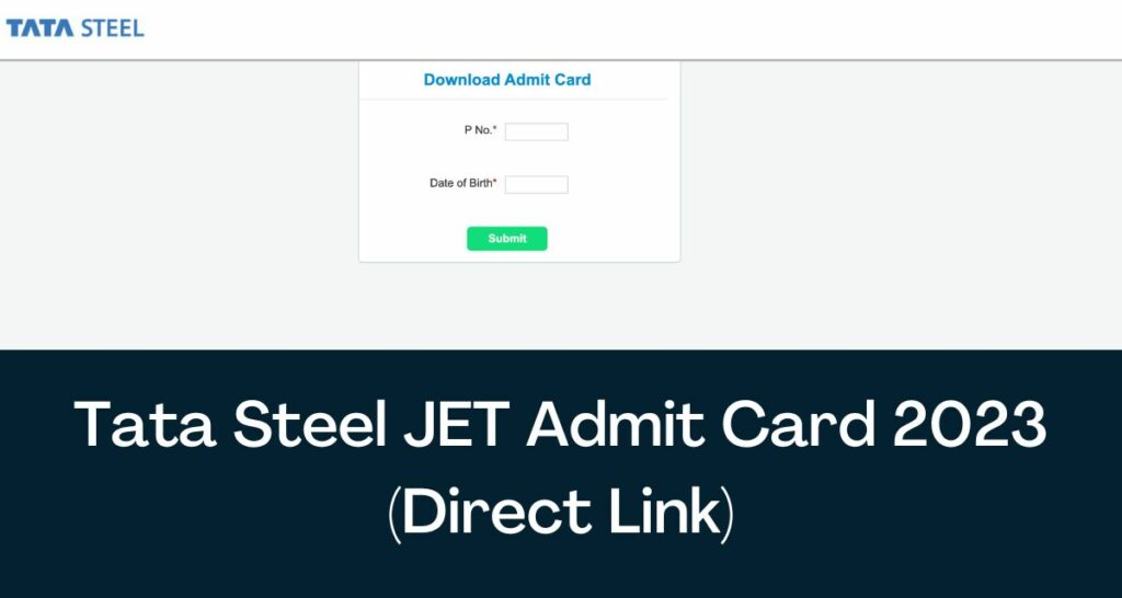 TATA Steel JET Admit Card 2023 - Direct Link Junior Engineer Trainee Hall Ticket @ www.tatasteel.com