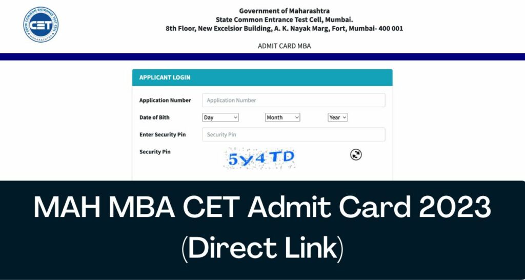 MAH MBA CET Admit Card 2023 - Direct Link Hall Ticket @ mbacet2023.mahacet.org