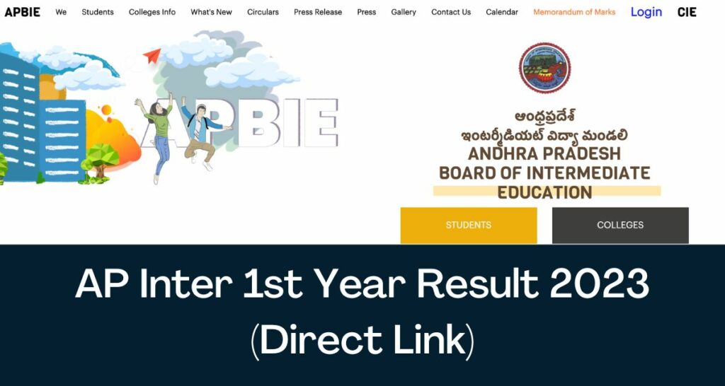 AP Inter 1st Year Result 2023 - Direct Link BIEAP Intermediate First Year Marks Memo @ bieap.apcfss.in