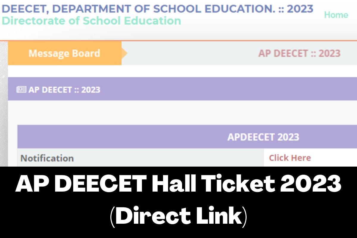 AP DEECET Hall Ticket 2023 (Direct Link)