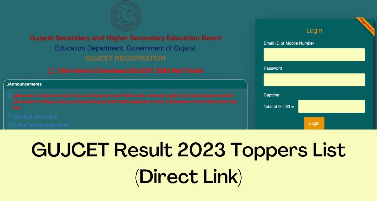 GUJCET Result 2023 - Direct Link Scorecard, Toppers List @ gujcet.gseb.org
