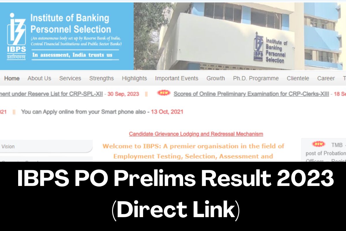 IBPS PO Prelims Result 2023 (Direct Link)