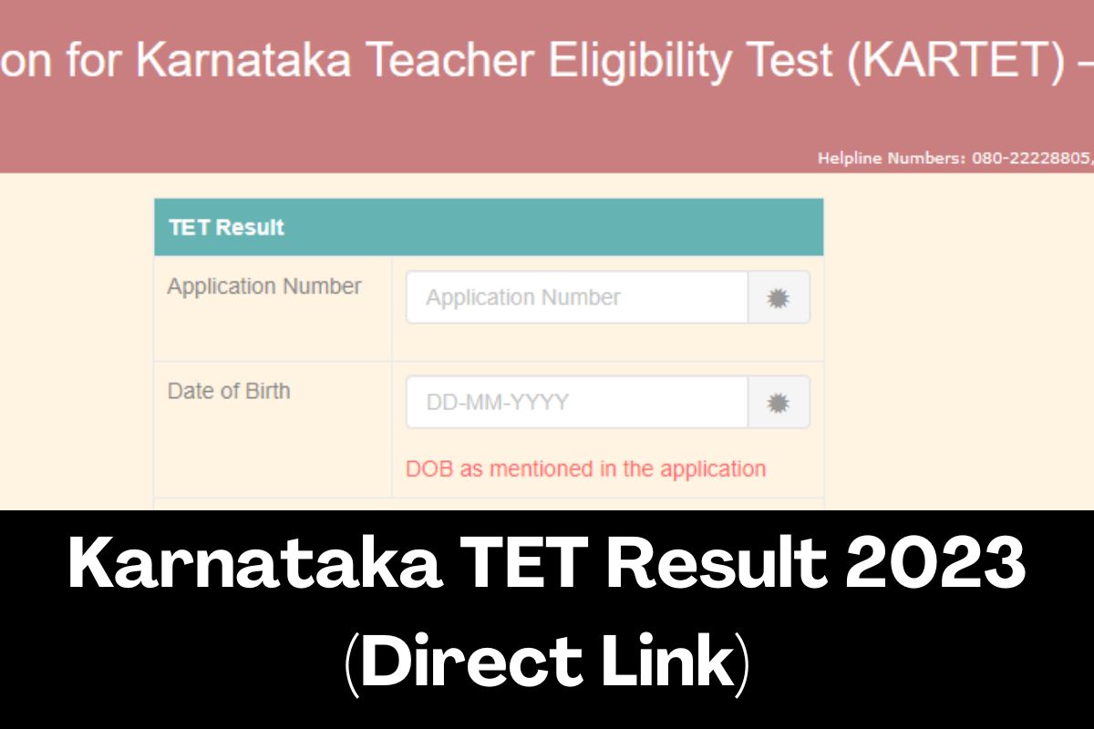 Karnataka TET Result 2023 (Direct Link)