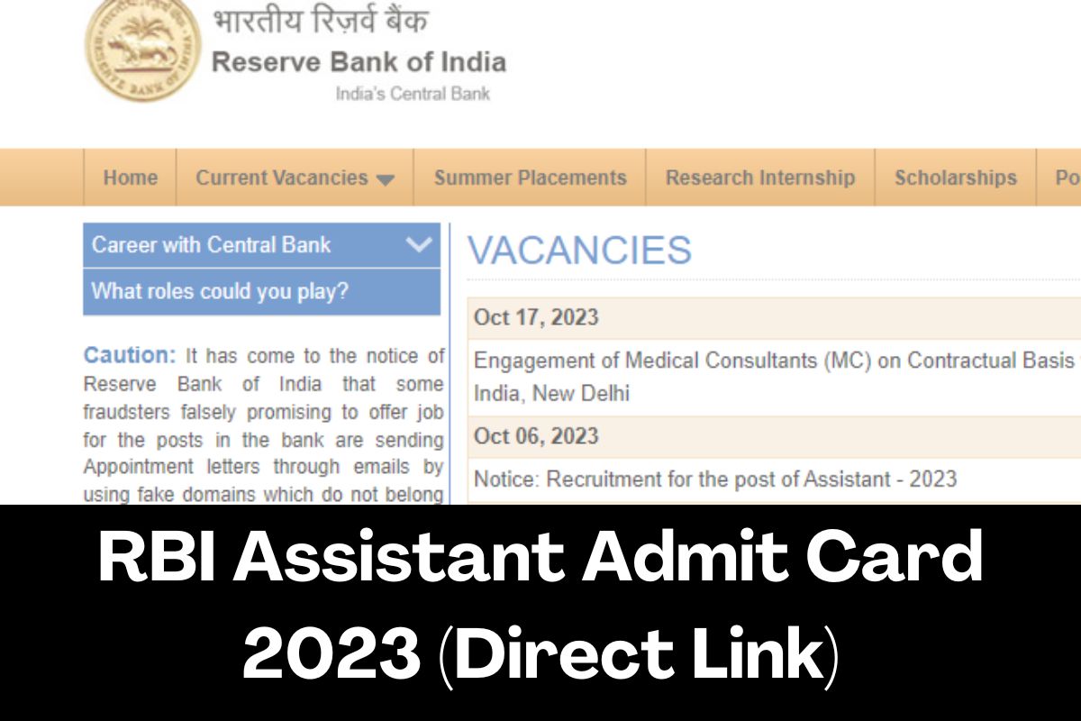 RBI Assistant Admit Card 2023 (Direct Link)