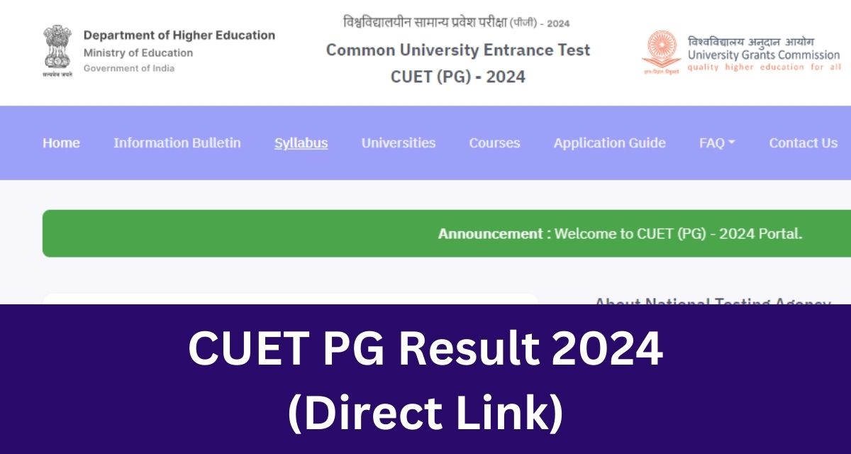 CUET PG Result 2024
(Direct Link) 