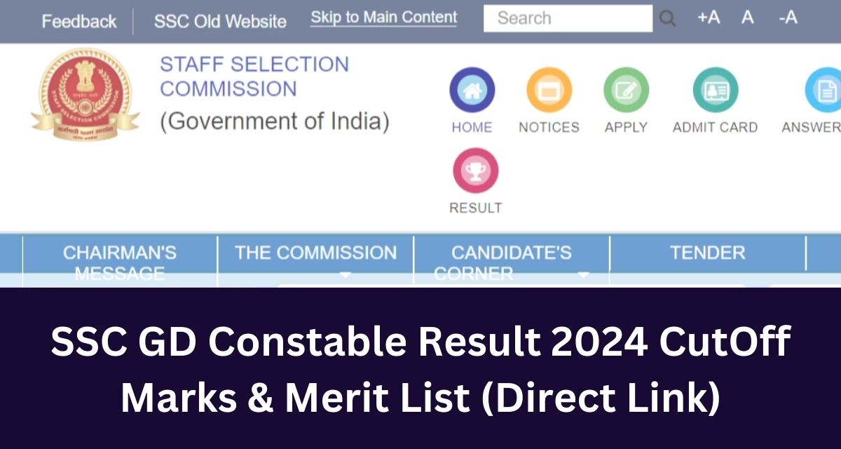SSC GD Constable Result 2024 CutOff Marks & Merit List (Direct Link)