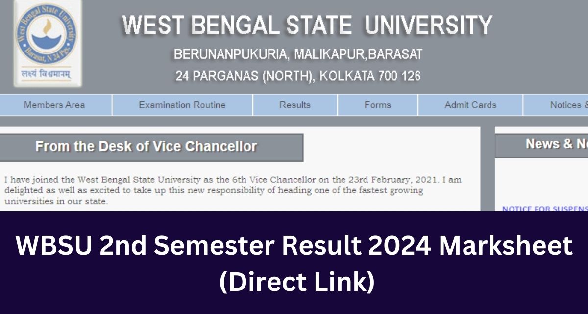 WBSU 2nd Semester Result 2024 Marksheet
 (Direct Link)