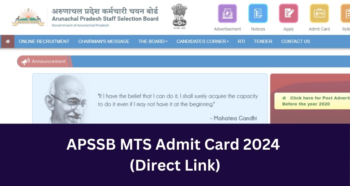APSSB MTS Admit Card 2024 
(Direct Link)