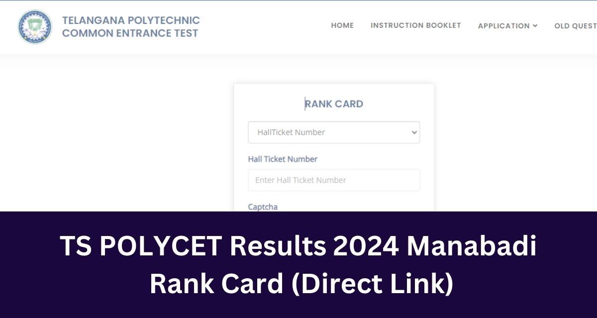 TS POLYCET Results 2024 Manabadi
 Rank Card (Direct Link)
